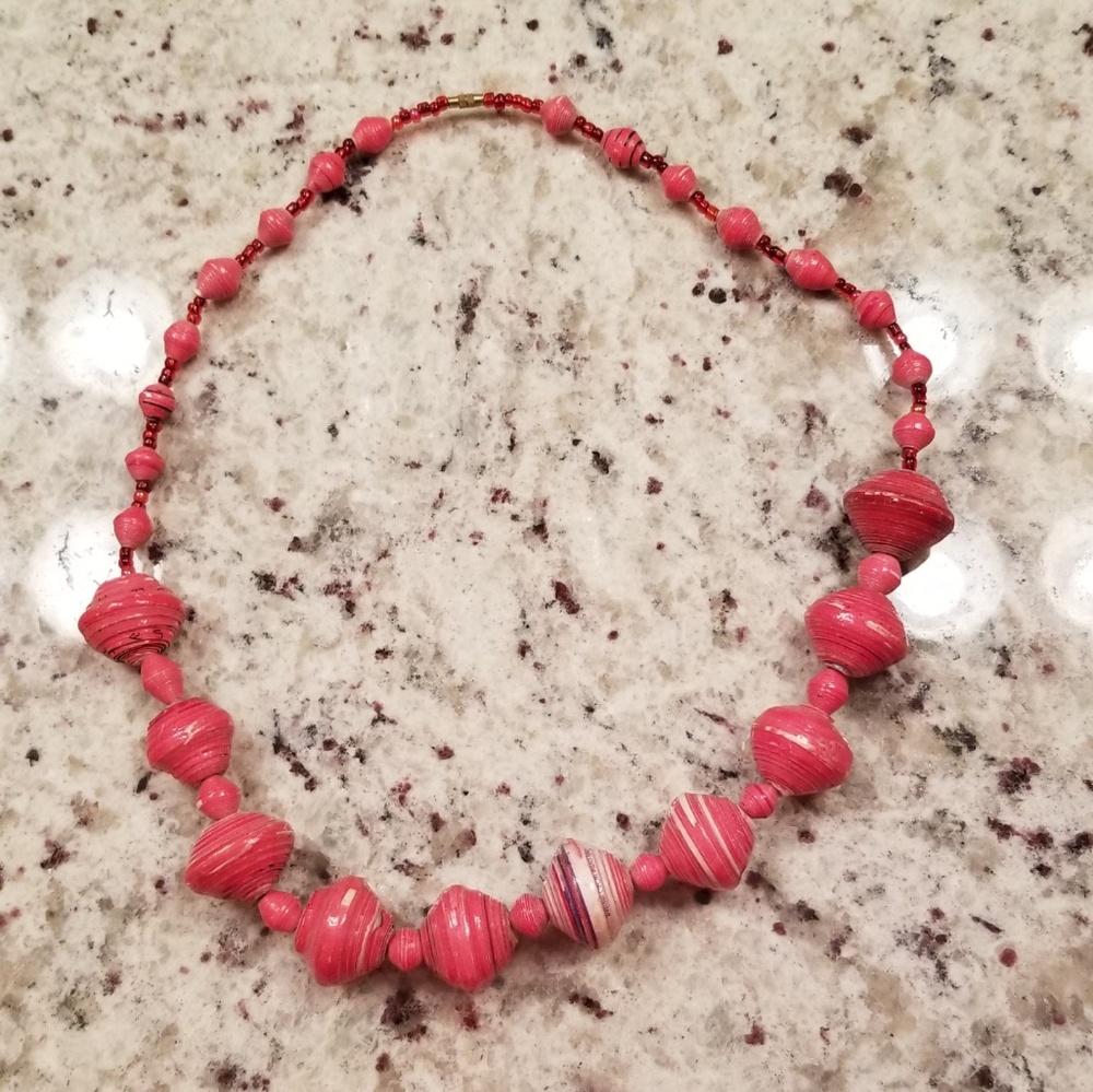 Be Free Revolution Paper Bead Necklace